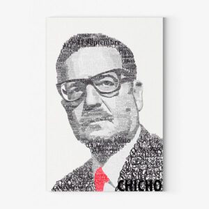 Toile typographique : Salvador Allende, un visage écrit avec des mots