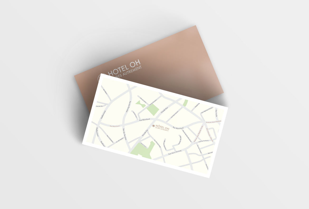 Argraphic, création de carte pour un hôtel, carte de visite
