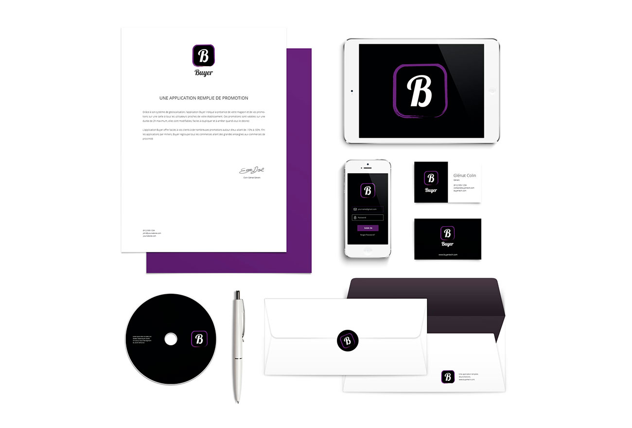 Argraphic Création de charte graphique Buyer, application mobile
