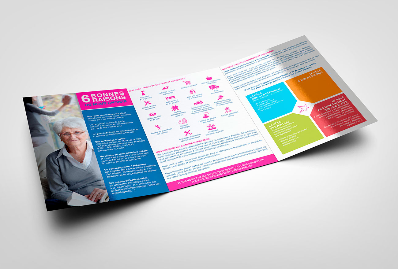 Argraphic, création de dépliant ehpad, santé, hôpital, soin