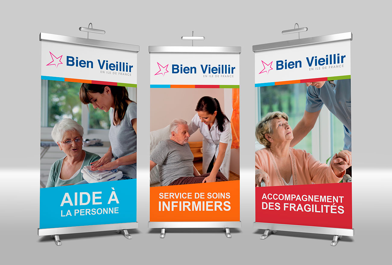Argraphic, création de roll up ehpad, santé, hôpital, soin