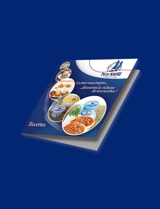 Argraphic, création de publicité, support de communication, stop rayon, livre, livret, PLV, produit sur lieu de vente, Petit Navire