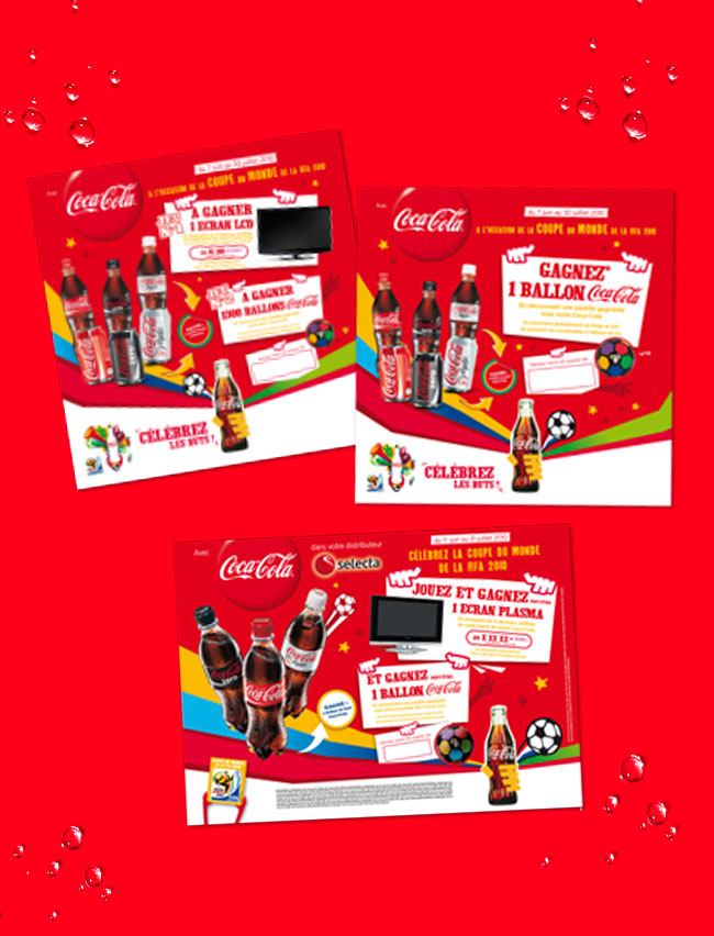 Argraphic, création de publicité, support de communication, PLV, produit sur lieu de vente, stop rayon, Kakémono, Coca-cola