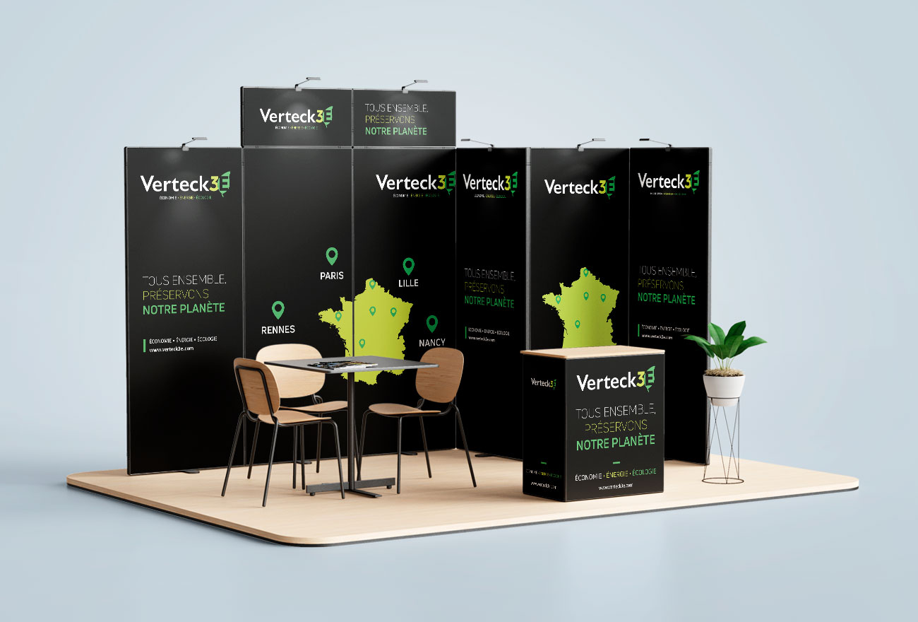 Argraphic Création de stand, roll up énergie renouvelable, Verteck3E