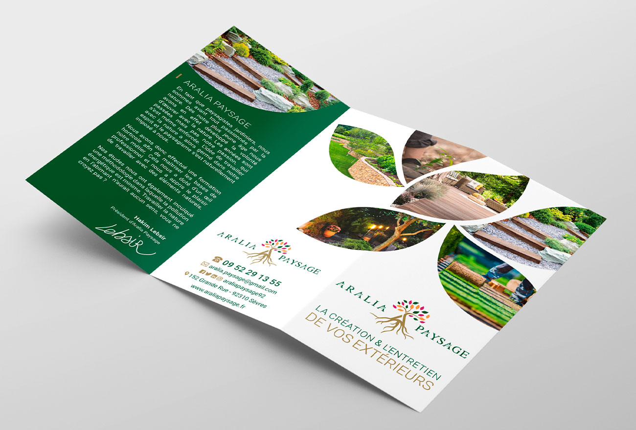 Argraphic, création de dépliant, charte graphique, paysagiste