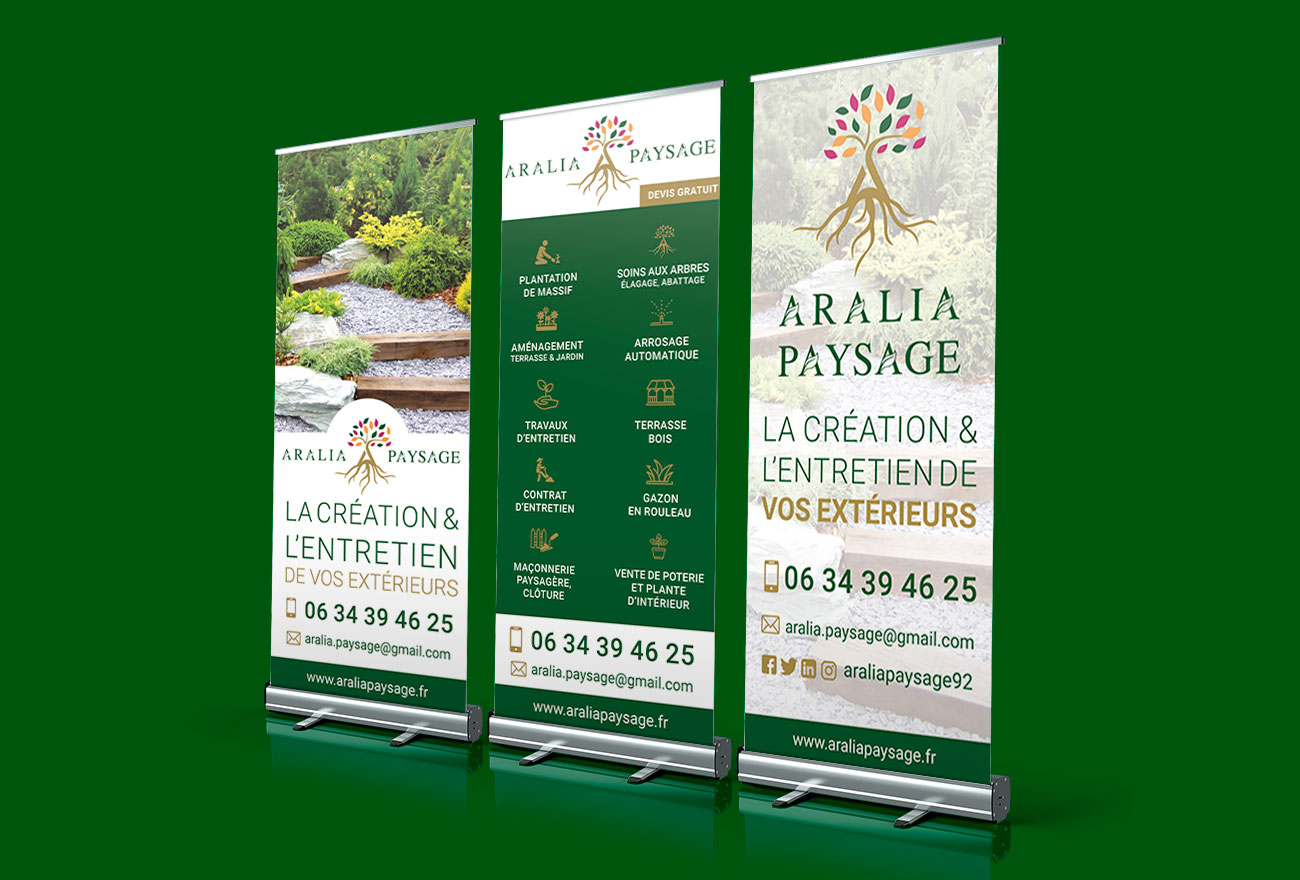 Argraphic, création de roll up, charte graphique, paysagiste