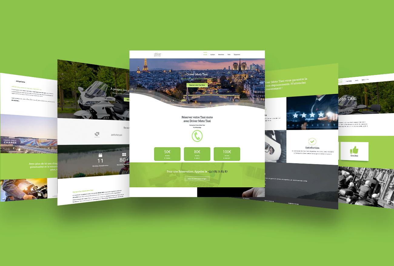 Argraphic, création de site vitrine taxi moto, chauffeur