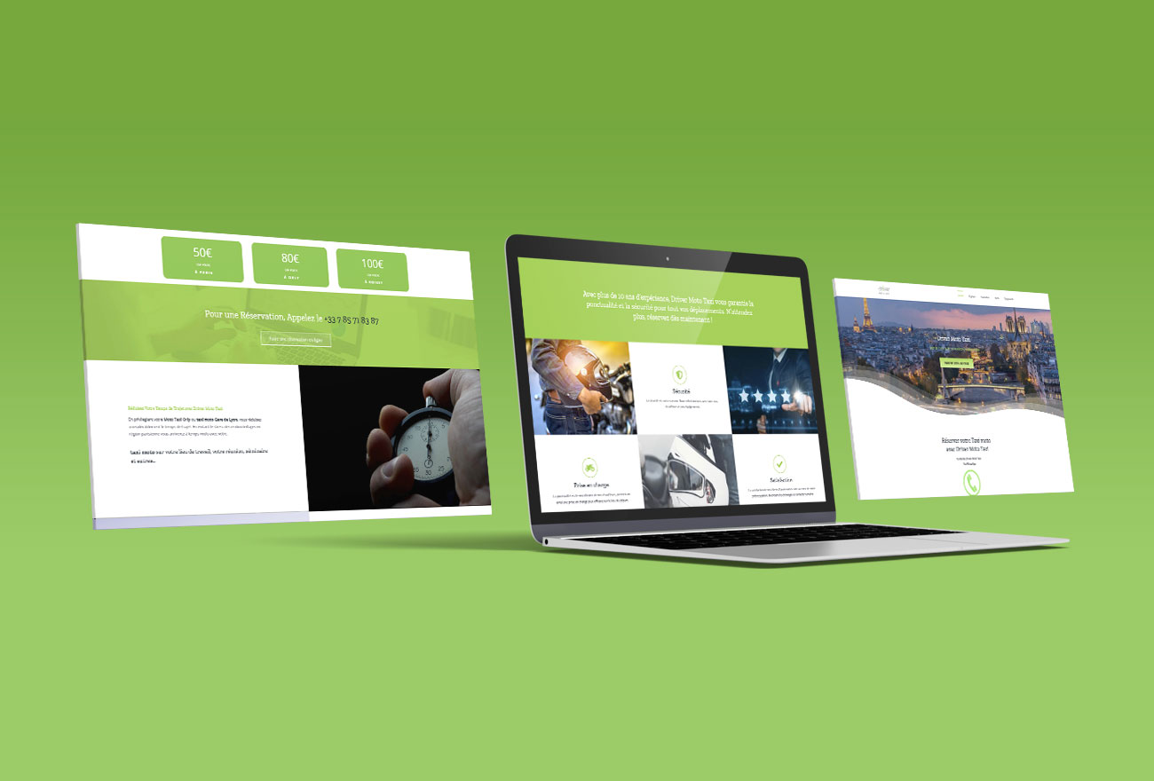 Argraphic, création de site vitrine taxi moto, chauffeur