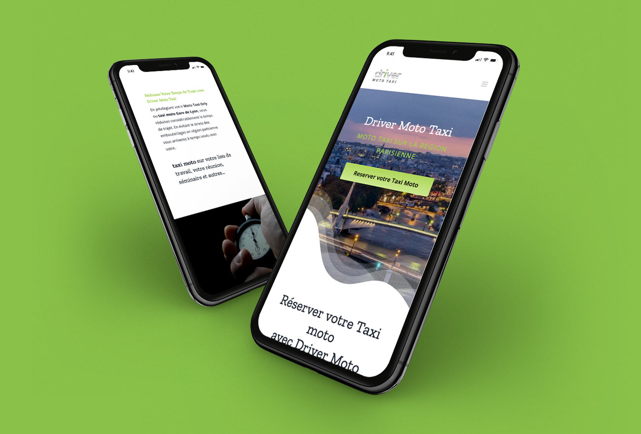 Argraphic, création de site vitrine taxi moto, chauffeur