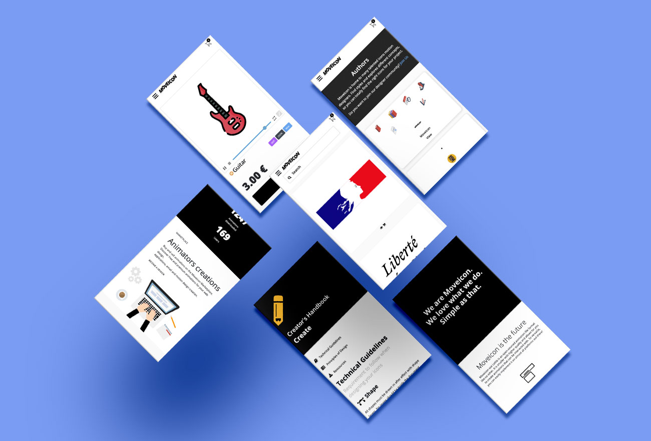 Argraphic Création de site sur mesure, base de donnée d'icônes animées, Moveicon