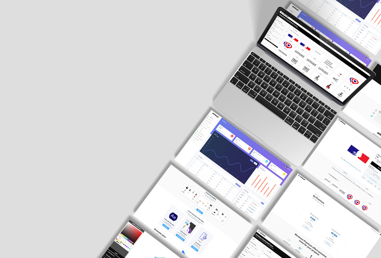 Argraphic Création de site sur mesure, base de donnée d'icônes animées, Moveicon