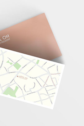Argraphic, création de carte pour un hôtel, carte de visite