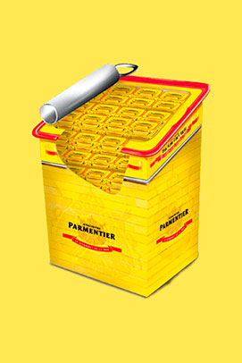 Création de publicité, PLV, produit sur lieu de vente, Parmentier