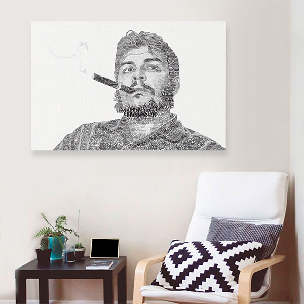 mise-en-situation-ar-galerie-toile-sur-chassis-revolutionnaire-che-guevare-havane-argentine-1-argraphic Toile typographique : Che Guevara
