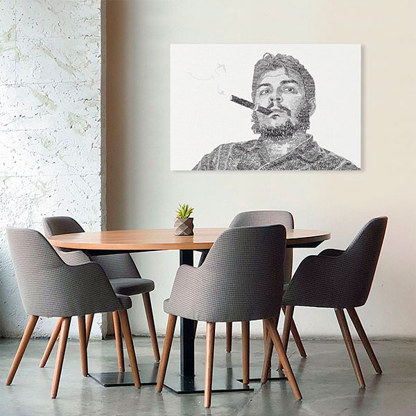 mise-en-situation-ar-galerie-toile-sur-chassis-revolutionnaire-che-guevare-havane-argentine-2-argraphic Toile typographique : Che Guevara
