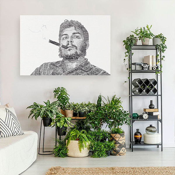 mise-en-situation-ar-galerie-toile-sur-chassis-revolutionnaire-che-guevare-havane-argentine-3-argraphic Toile typographique : Che Guevara
