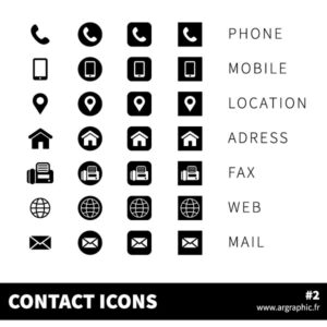 Télécharger 7 icônes de contact vectorisées gratuites
