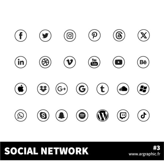 Logos réseaux sociaux gratuits vectorisés - 24 logos