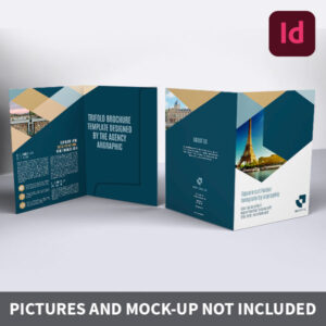 Argraphic - Template chemise à rabat, indesign, square cut folder - Modèle de chemise à rabats