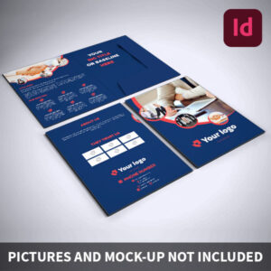 Argraphic - Template chemise à rabat, indesign, square cut folder - Chemise à rabats personnalisée