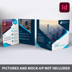 Argraphic - Template chemise à rabat, indesign, square cut folder - Chemise à rabats imprimable