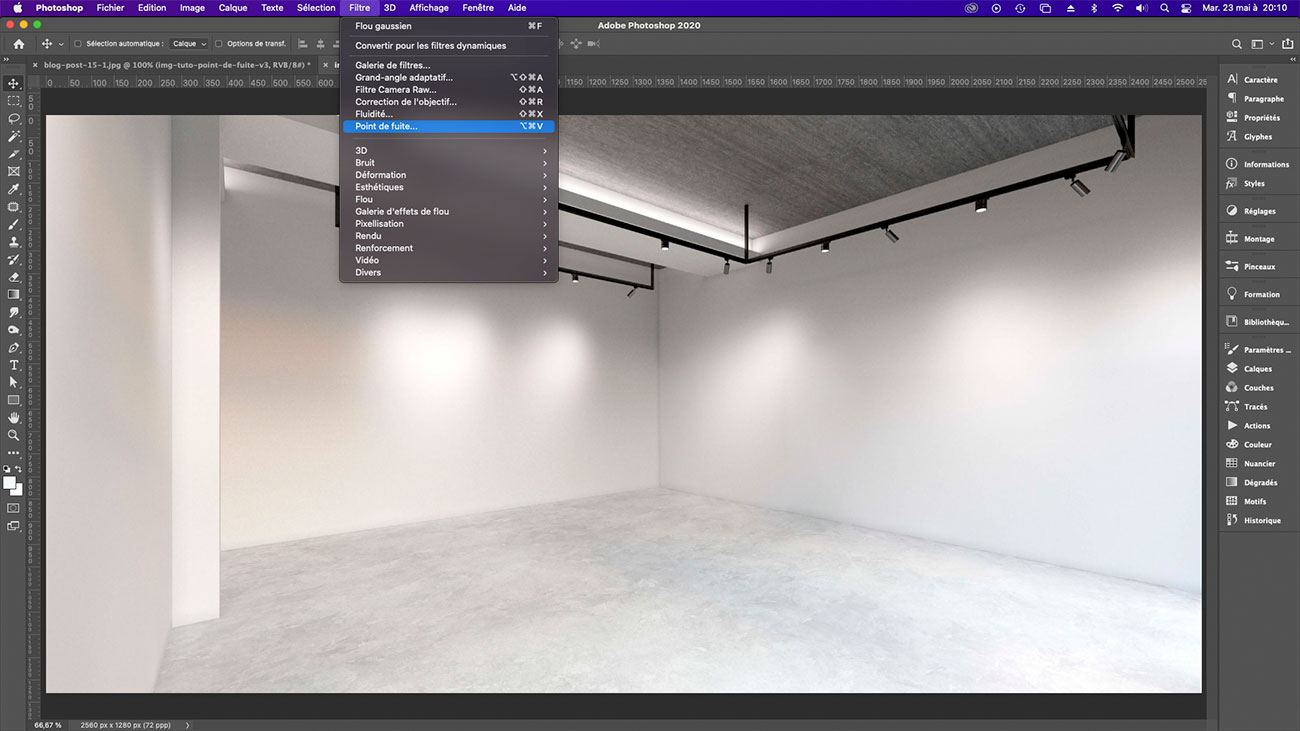 Tutoriel Photoshop point de fuite