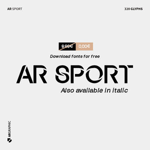 font AR-Sport download free, téléchager gratuitement, téléchargement gratuit typographie, typography