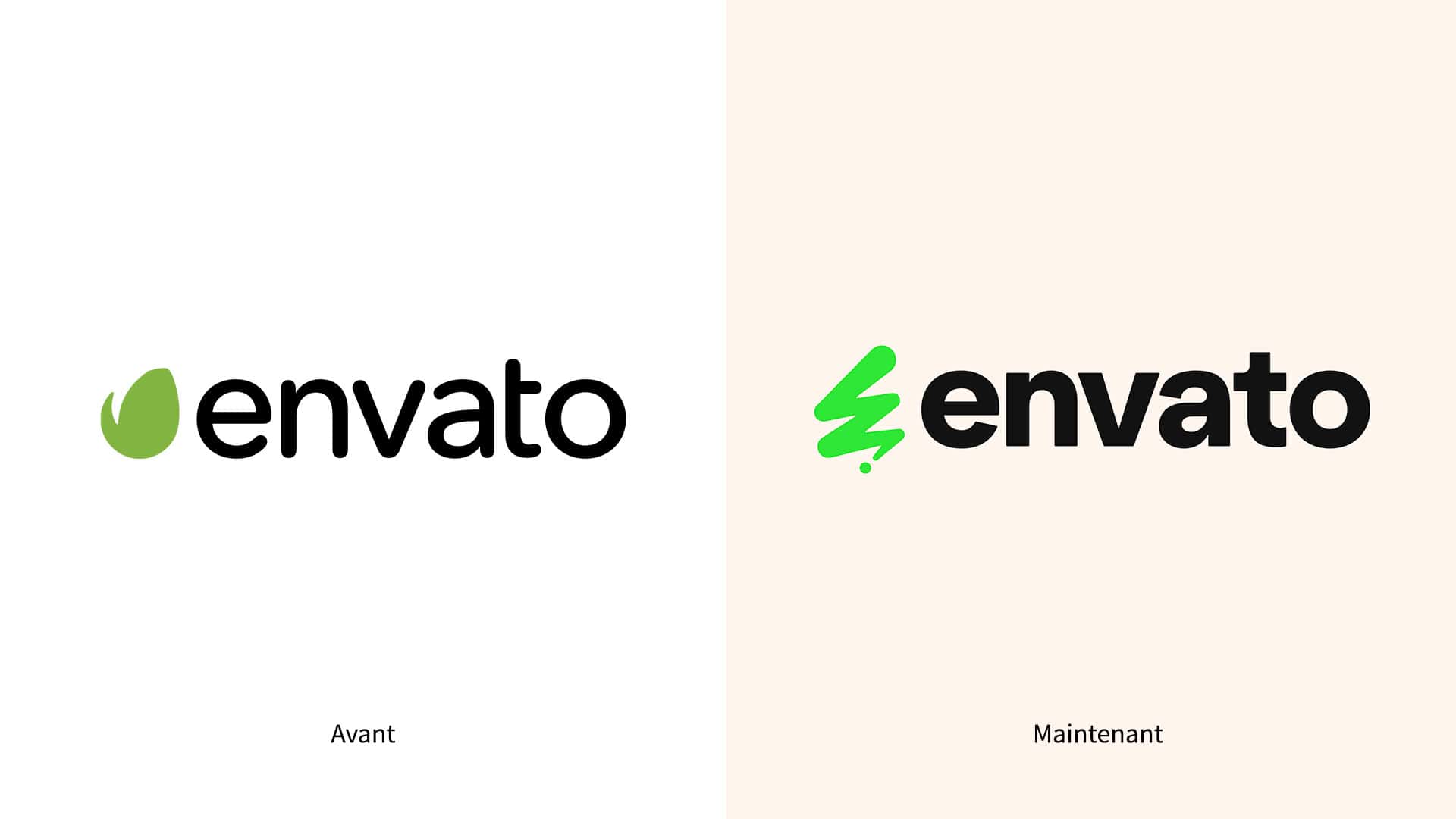 identité visuelle Envato - Nouveau logo Envato - Avant après